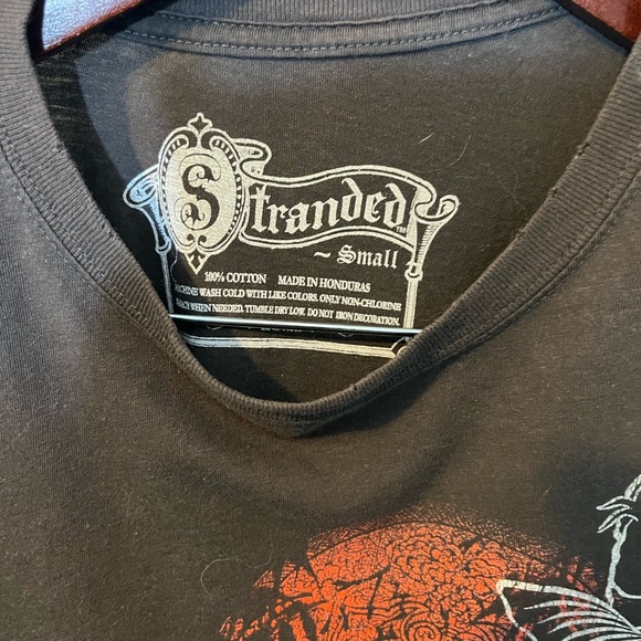 Men’s Small Grey Crewneck Shortsleeved Tshirt w Koi Sun Graphic Image Preloved - Picture 4 of 5